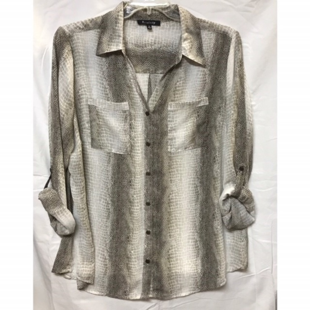 Snake Skin Pattern Blouse, Sz 2X, NWT